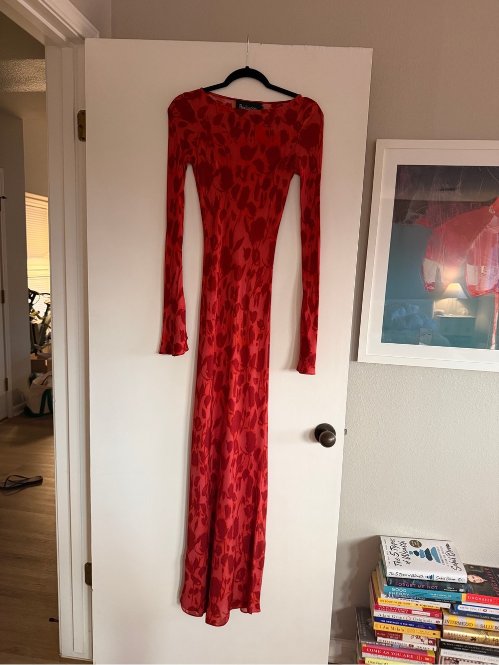 Reformation Par Red Gia Long Sleeve Maxi Dress - Picture 2 of 4